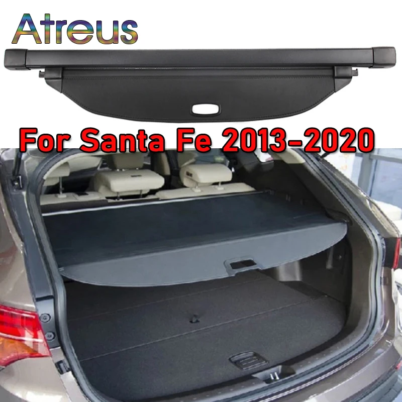 Couverture D'étagère De Colis De Coffre Pour Hyundai Santa Fe 2021 2020  2019 2018 2017 2016 2015 2014 2013, Porte-bagages Arrière Rétractable,  Rideau D'espacement - Porte-bagages Arrière Et Accessoires - AliExpress