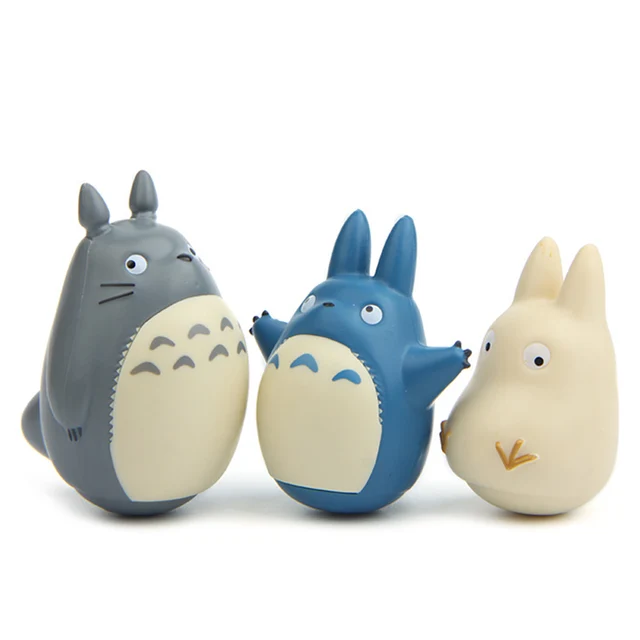 3PCS/Lot 8CM Anime Totoros Roly-poly Large Model Studio Ghibli Miyazaki Hayao Figurines Collection Dolls Sets Toys for Children 4