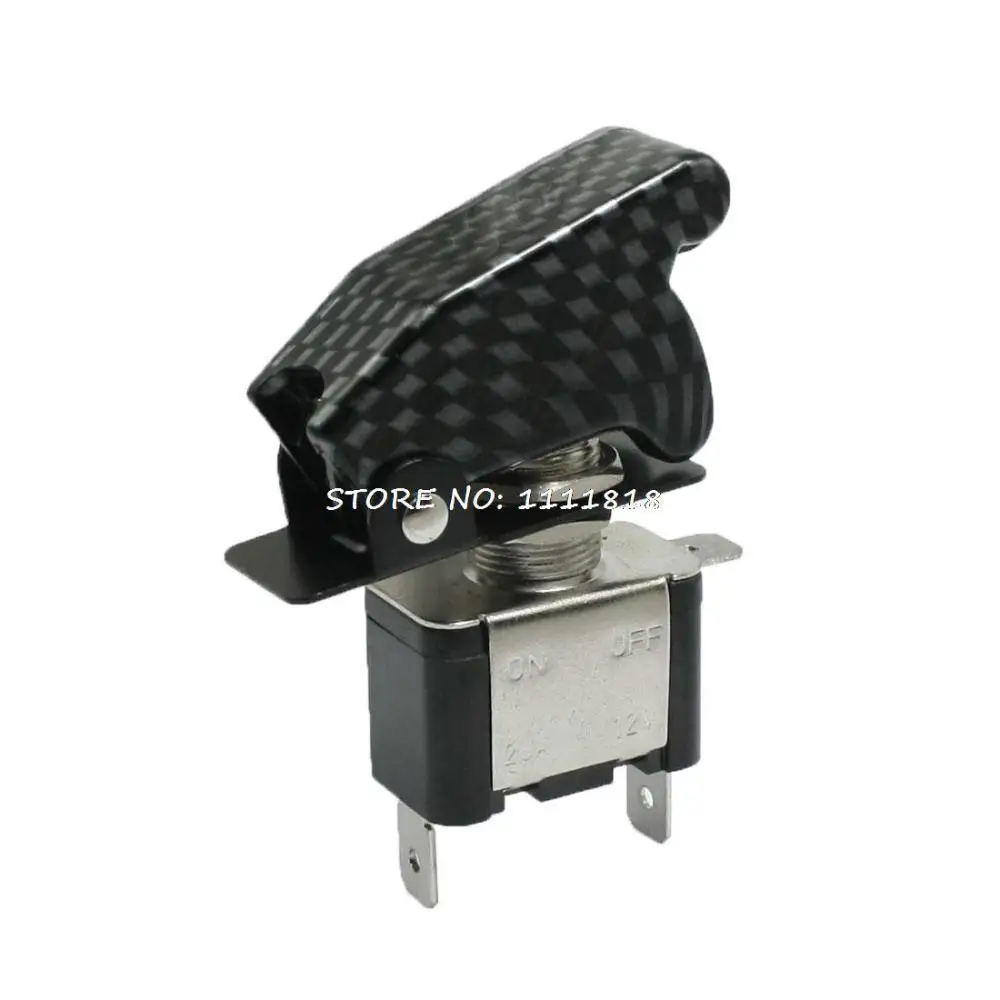 

20A 12V SPST On/Off Position 3 Pin Toggle Switch w Black Satety Cap
