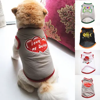 

Cute Printed Summer Pets tshirt Puppy Dog Clothes Pet Cat Vest Cotton T Shirt Pug Apparel Costumes Dog Clothes for Small Dogs