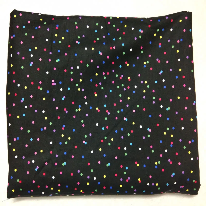 50x105 см черная цветная хлопковая ткань с принтом в горошек, Лоскутная Ткань для платьев, вечерние украшения для дома