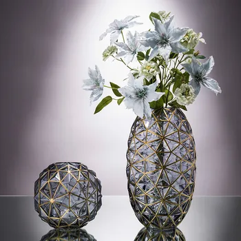 

Minimalist Glass Vase Home Decoration Hydroponic Flowers Dry Flower Living Room Decor Geometry Creative Simple Concise Ornaments