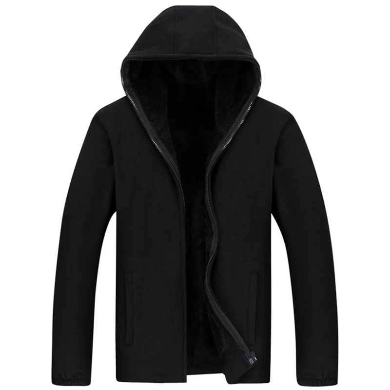 Зимние флисовые куртки SoftShell мужские однотонные повседневные Тепловые Пальто