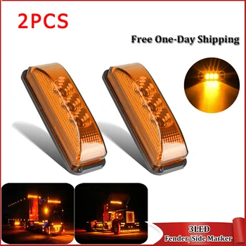 

2x Amber 3.9" LED Side Marker Lights For Boat Auto Trailer Truck Indicator Light PC Lens+ABS Base Car LED Lights