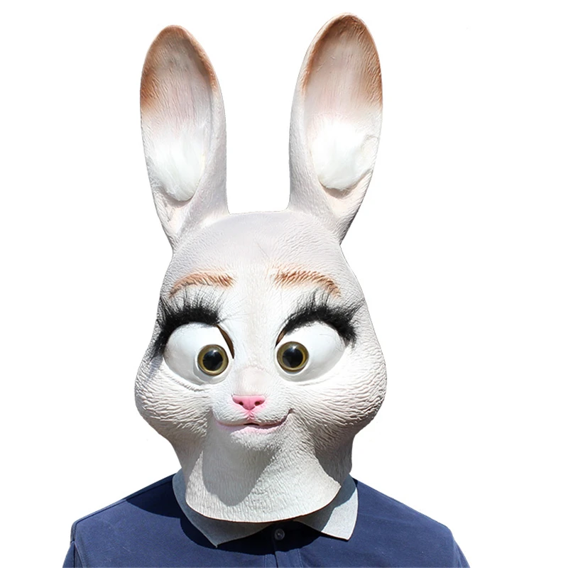 Judith rabbit Latex Unisex Movie Cosplay Anime costume Prop Adult Animal Party Mask for Halloween | Тематическая одежда и
