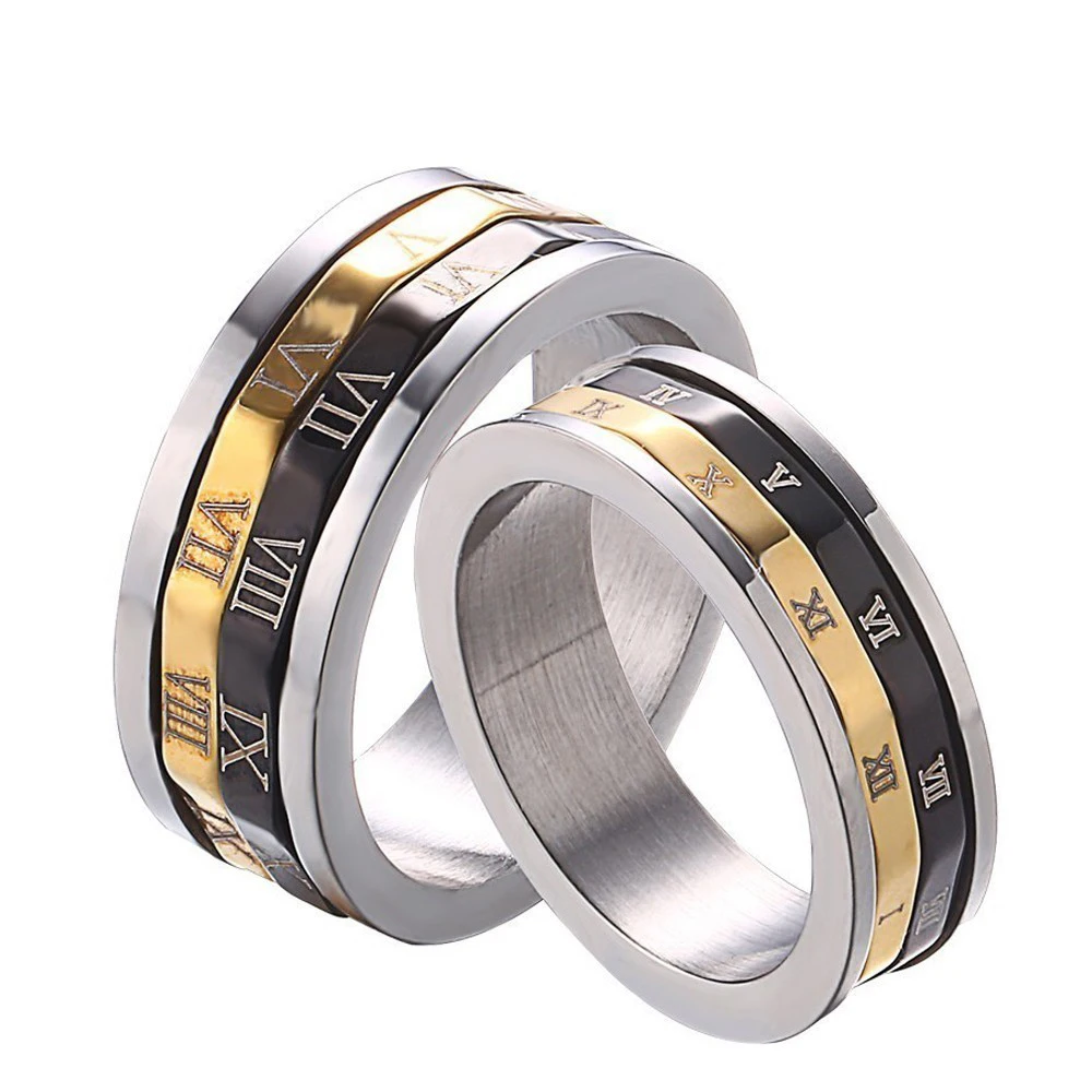 1 шт. серебряное кольцо для влюбленных от RIR из нержавеющей стали золотого черного