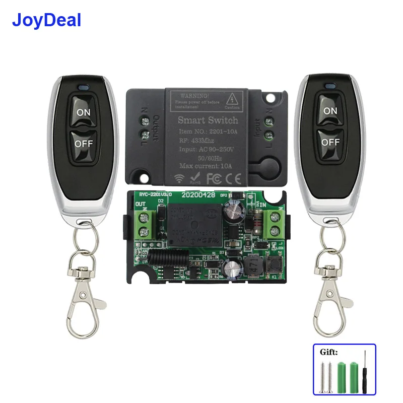 Interruptor com Controle Remoto sem Fio Interruptor ac 110v 220v ch Receptor rf para Corredor do Quarto Luzes Led