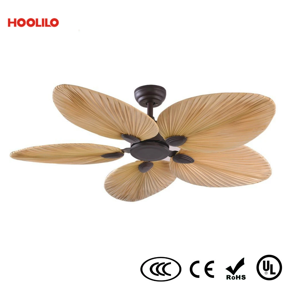 2020 New High Quality Manufacture Factory Price Natural Breeze Palm Leaf Fan Blades 220v Remote Control Ceiling Fan Living Room Ceiling Fans Aliexpress