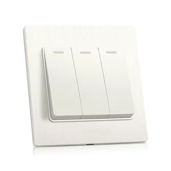 

Switch socket elegant white panel wall switch triple three open single control