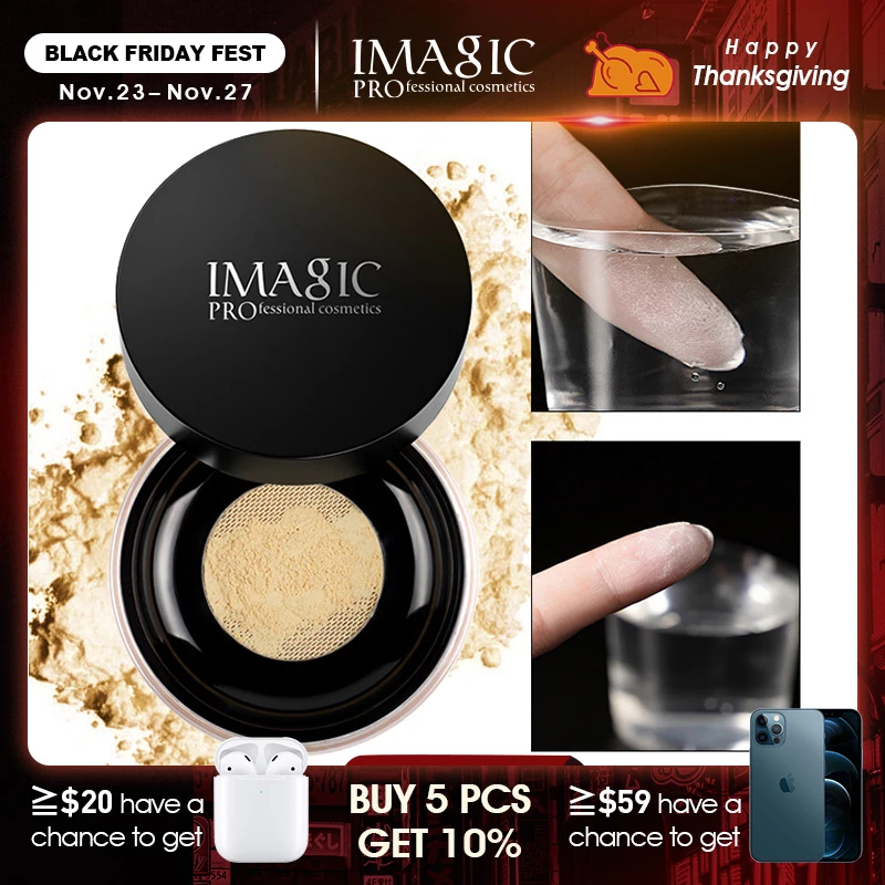 

IMAGIC Air Loose Powder Makeup Waterproof and Sweat Lasting Oil Control Does Not Take Off Makeup Does Not Foat Powder Female