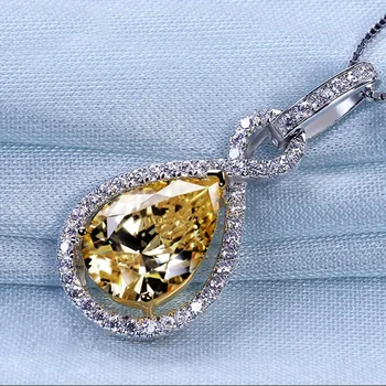 

Water Drop Pendant AAAAA zircon cz Real 925 sterling silver Statement Party Wedding Pendants necklace for women Bridal Jewelry