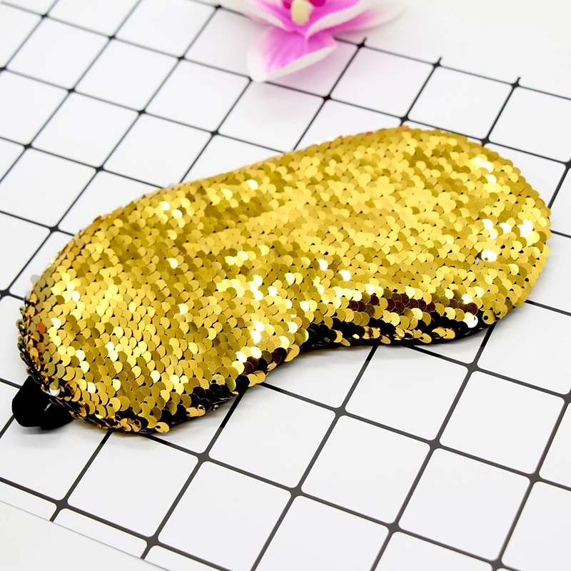 Sequin Eye Mask Shining Sleeping Mask Eye Mermaid Shade Cover Blindfold Eyeshade Vacation Airplane Travel Adult Birthday Gift 3