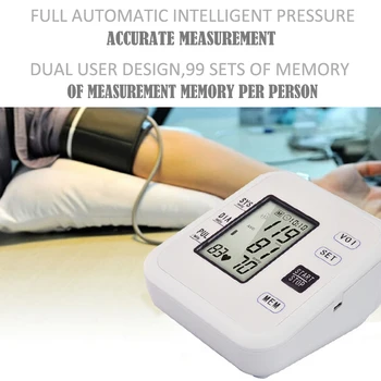 

Full Automatic Digital Upper Arm Blood Pressure Monitor Heart Beat Rate Pulse Meter Tonometer Sphygmomanometers pulsometer