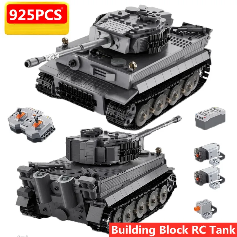 925pcs Building Blocks RC Tank ToyHigh Simulation RC Assembly Military Tank Brick Weapon Kid intelligence Learn toy For Boy Gift 2