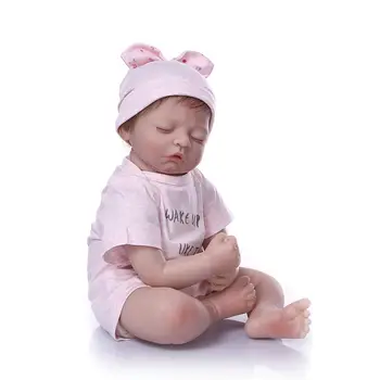 

20" Beautiful Full Silicone Baby Girl Reborn Baby Doll in Pink Sweet Dress