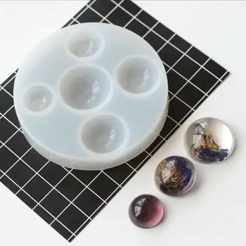 

Silicone Mold DIY Jewelry Making Necklace Pendant Stone 5pcs Semicircle Chocolate Fondant Cake Decoration Handmade Bakery