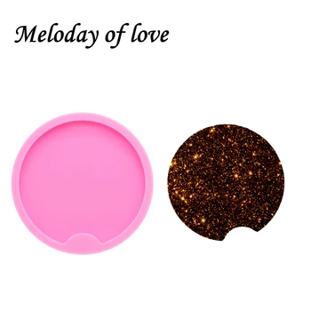 

Shiny 6.5cm/7.3cm Car Geode Coaster Agate Resin Mold DIY resin decoration jewelry silicone custom mold DY0173