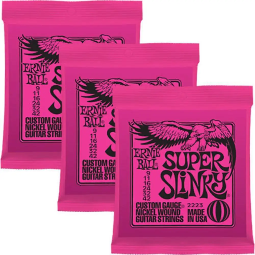 Ernie Ball электрическая гитара струны играть настоящий тяжелый металл рок 2221 2220 2222 2223 2225 2006 2004 части музыкального инструмента - Цвет: 3pcs 2223