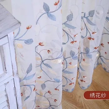 

Korean Fresh Embroidered Gauze Is Suitable for Living Room Dining Room Bedroom Bay Window Balcony American Curtain Tulle