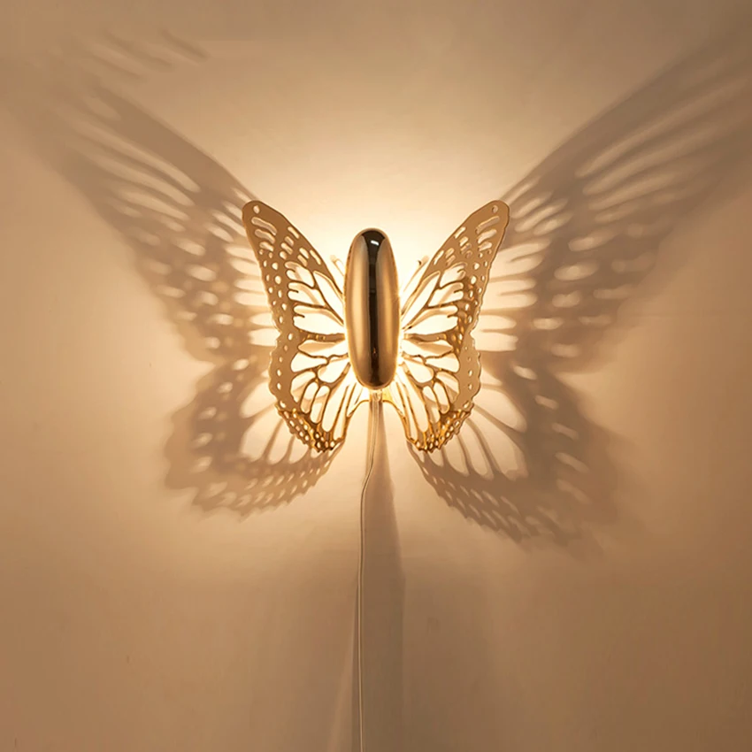 Скандинавский Хрустальный настенный светильник-бабочка художественное украшение туалетный свет гостиная настенное бра для ванной комнаты лампа лофтовые светильники