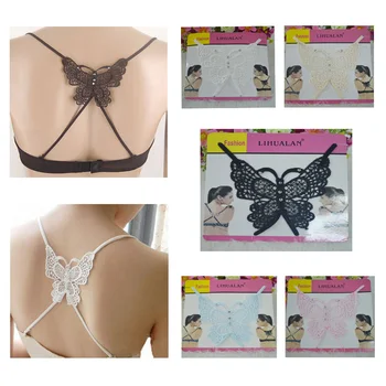 

Women Lace Bra Straps Butterfly Flower Back Cross Extended Strap Elastic Adjustable Intimates Accessories
