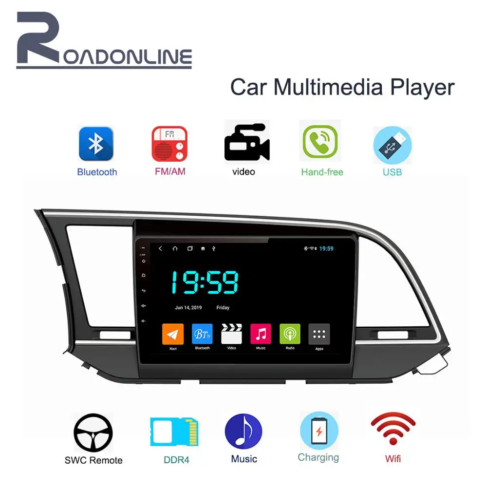 1din 9 &quotAndroid 8 1 автомобильный Радио gps навигация подходит для 2016 elantra стерео