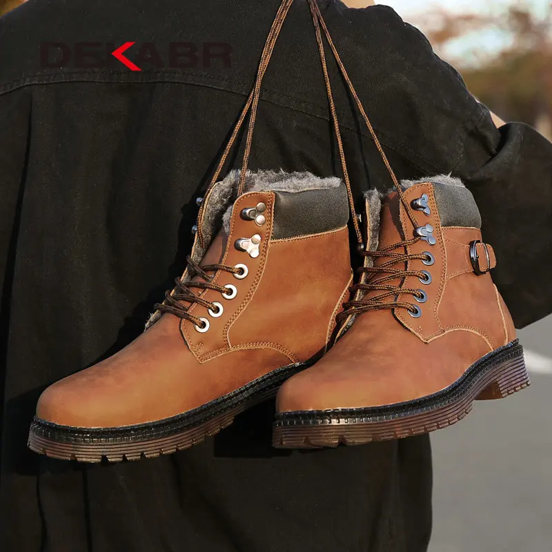 DEKABR/очень теплые зимние мужские ботинки; ботинки из искусственной кожи; Мужская обувь наивысшего качества; военные ботинки на меху; Мужская обувь; zapatos hombre