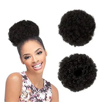 

Kong&Li Synthetic chignon Buns Boy Wig Hair Accessories Girl Balerina postiche cheveux Afro Puff Wigs for Black Women Ponytail