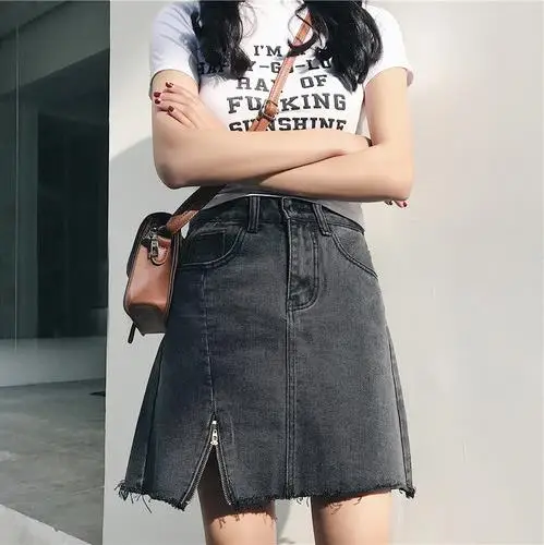 Летняя женская джинсовая юбка трапециевидной формы faldas mujer moda 2020 Harajuku Denim Jupe Mujer