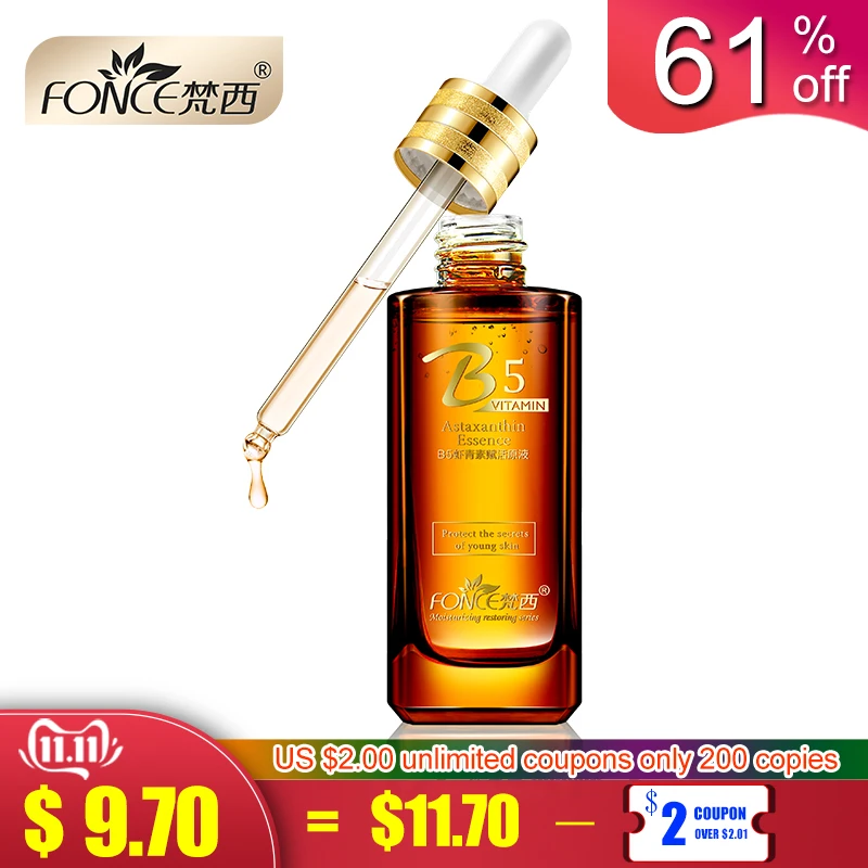 

FONCE Deep Rpair Antioxidant Facial Serum Lighten melanin SKin Whitening Anti aging Natural Astaxanthin primary liquid 30ml