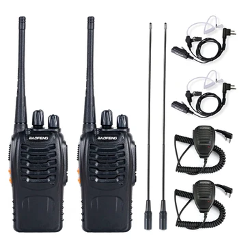 Baofeng-walkie talkie BF-888S radio bidireccional cb UHF BF888S, transmisor-receptor de Radio portátil con auriculares
