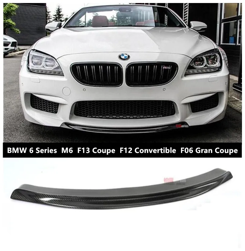 HYQQ Carbon Fiber Spoiler,Front Bumper Lip Splitters Spoiler for BMW 6 Series F06 F12 F13 M6 Base Sedan Convertible Coupe 2014-2017 Carbon Fiber/FRP 