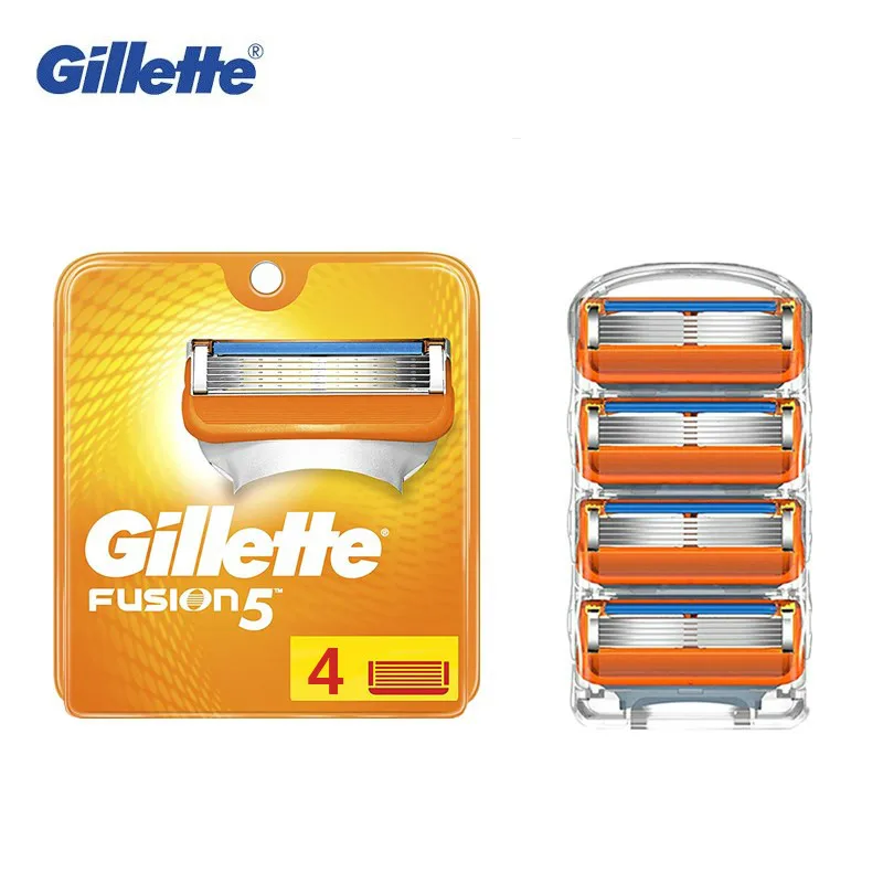 

4PCS Gillette Fusion Blade Men Shaving Replaceable Cassettes Shaving Fusion Shaving Cartridge Fusion Removable Razor Blades