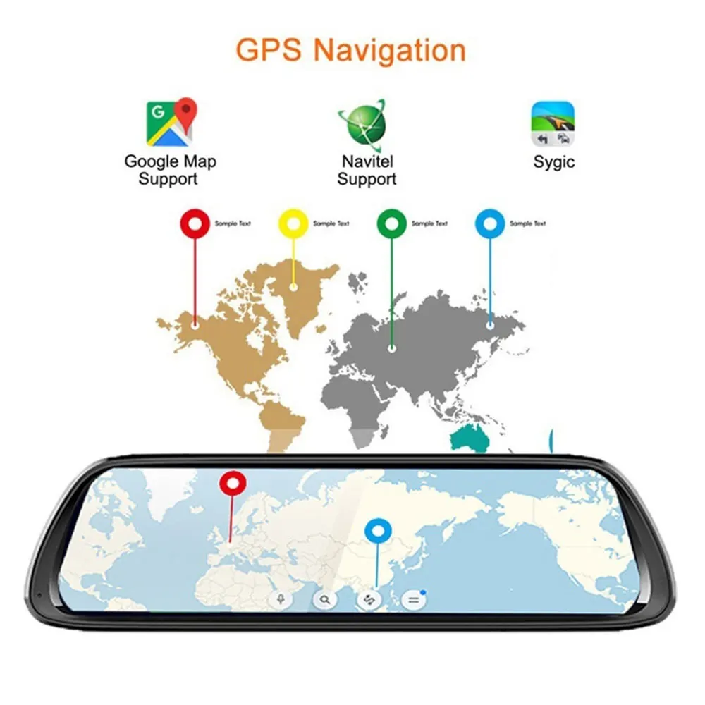 1" зеркало заднего вида камера ADAS wifi фотография gps навигация Full HD 4G Android 8,1 двойной объектив цифровой рекордер Автомобильный видеорегистратор