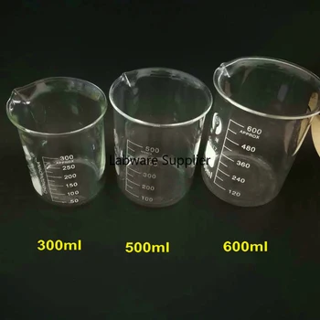 

3pcs/set 300/500/600ml Glass Beaker for Laboratory Tests, Measuring Cup Volumetric Glassware for Lab Experiments