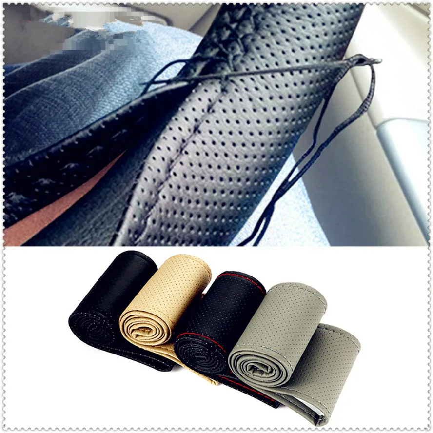 

Car Braid Wheel Steering Cover Thread leather 38cm Auto for Honda Pilot Insight HR-V CR-V Odyssey Jazz Fit Sports Ridgeline