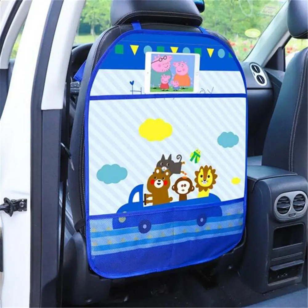 Cartoon Car Organizer Tablet Stand Hanging Bag Car Seat Back Protector Cover Kick Mat Car Styling Storage Holder Car Accessories