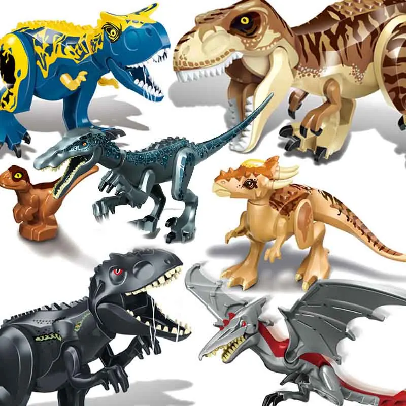 

Jurassic World 2 Heavy Claw Dragon Tyrannosaurus Rex Building Blocks Jurassic Dinosaur Figures Bricks Toys Collection Toy