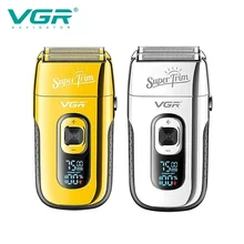 

Original VGR barber professional beard hair shaver for men LED electric shaver rechargeable electric razor balds shaving machine