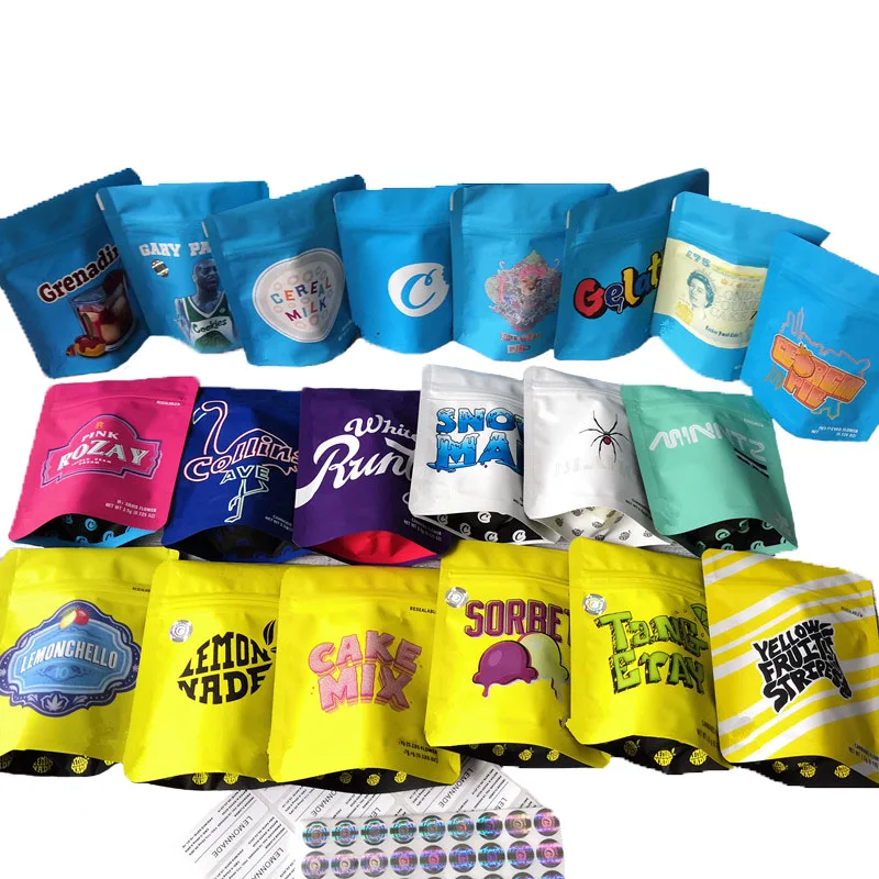 Pouches Cookies-Bag Stand-Up Resealable Mylar Customized-Your-Design California 100pcs