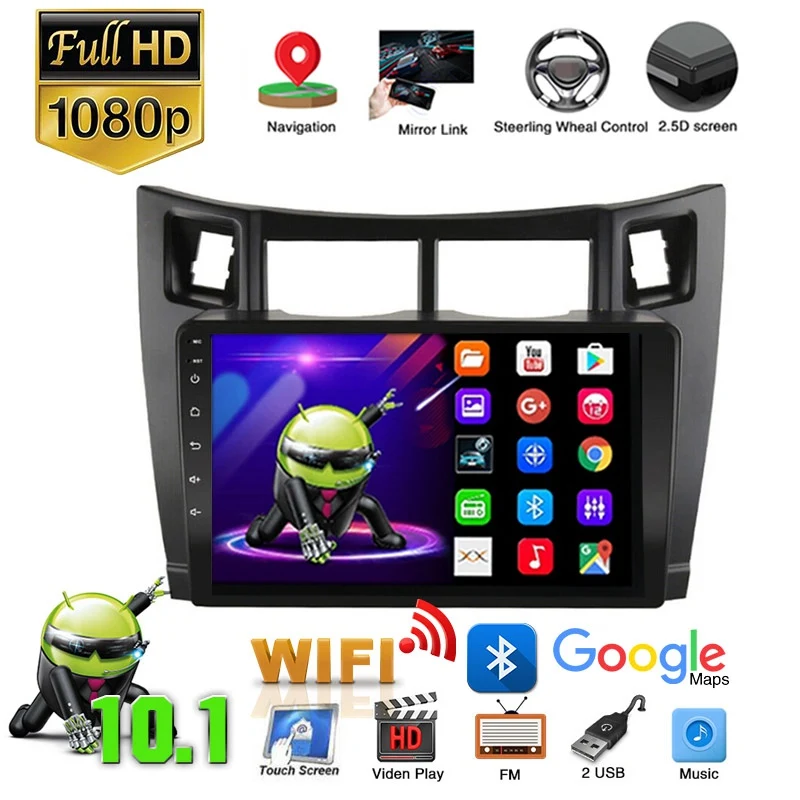 Автомобильный DVD плеер на Android 10 1 радио GPS навигация стерео Wi Fi для Toyota Yaris 2008 2011