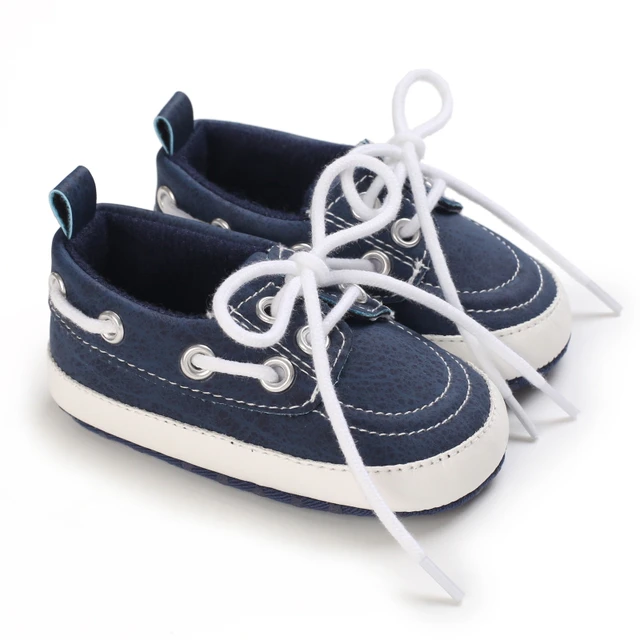 Newborn Baby Prewalker Girls Boys Casual Shoes Leather Non-Slip Soft-Sole Infant Toddler First Walkers 0-18M Baptism C-681 Blue