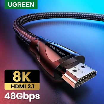 Ugreen HD MI 2.1 케이블 8K/60Hz 4K/120Hz Xiao mi Mi Box HD MI 2.1 케이블 48Gbps HDR10 + HDCP2.2 PS4 HD MI 분배기 8K HD MI 케이블
