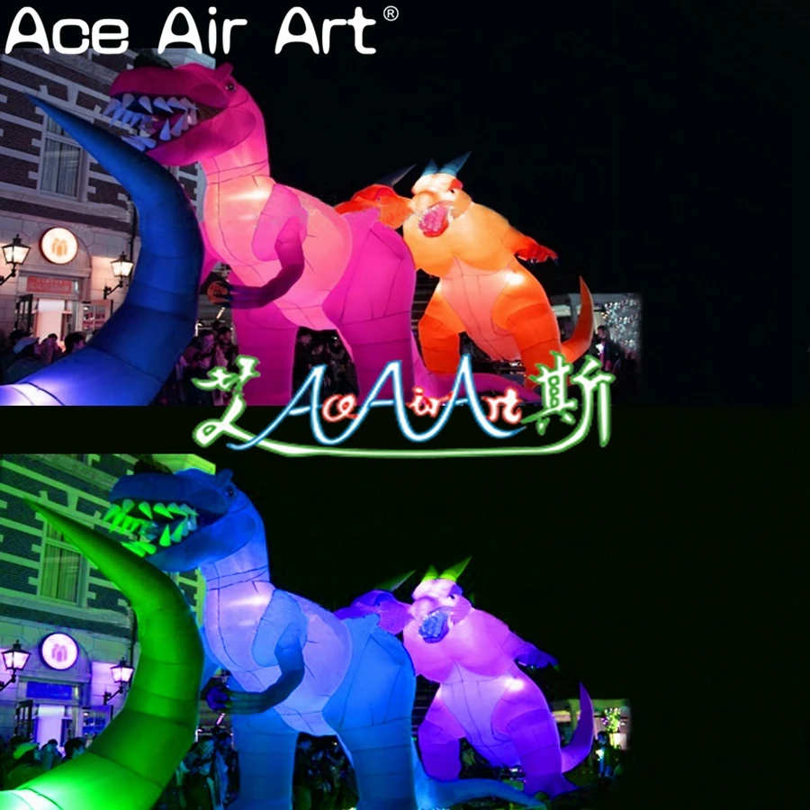 Креативный красивый светодиодный Гигантский надувной воздушный шар с динозавром, модель животного для рекламы и мероприятий