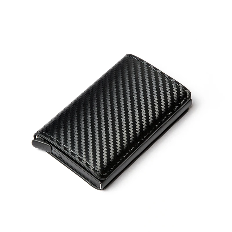 Bycobecy клатч всплывающее смарт-бумажник Cardbon Fiber 2020 RFID металлический держатель для