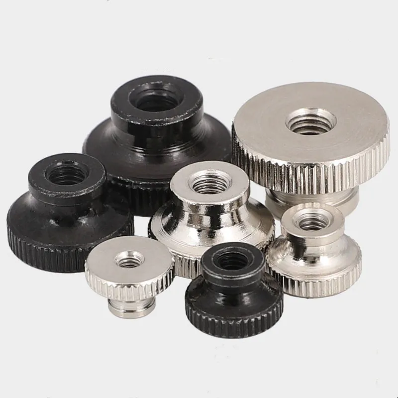 Высококачественная Оцинкованная рифленая гайка из углеродистой стали для