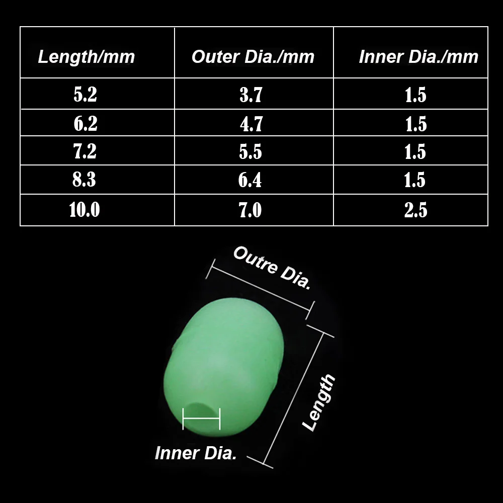 100 шт. мягкий люминесцентный светящийся шар с отверстием, рыболовные бусины, приманки, фиксаторы поплавков, инструменты для ночной рыбалки