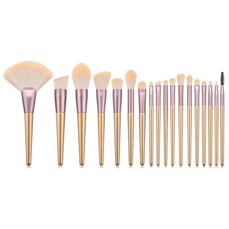 

18Pcs Makeup Brushes Set Loose Powder Brush Foundation Brush Eyeshadow Eyebrow Lip Brush Fan Brush Kit For Make up Professional