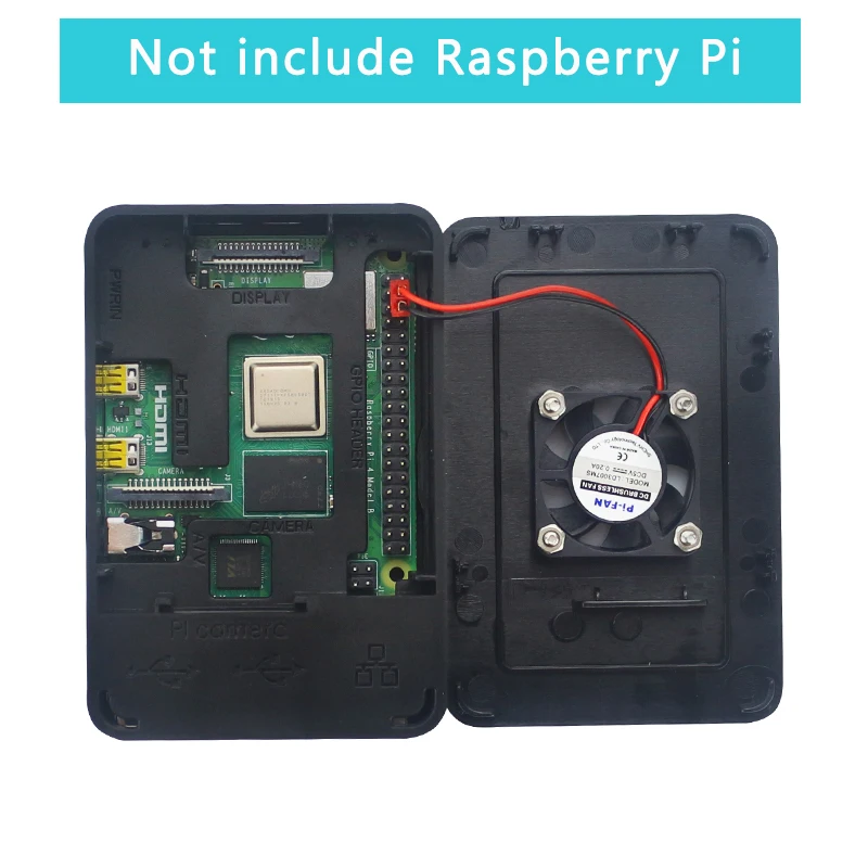 Raspberry Pi 4 ABS чехол пластиковая коробка prtective Shell Черный корпус Поддержка вентилятор охлаждения для Raspberry Pi 4