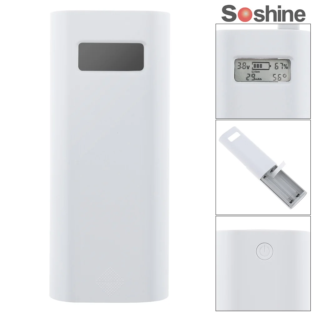 Soshine E4S внешний аккумулятор/зарядное устройство с ЖК-дисплеем емкости для литий-ионной 18650 аккумуляторной батареи